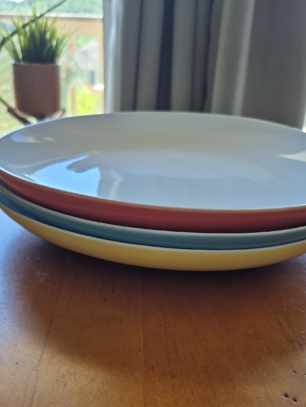 3 kate spade x Lenox Summer Circle Bright Yellow, Blue & Coral Dinner Plates. - Picture 6 of 6